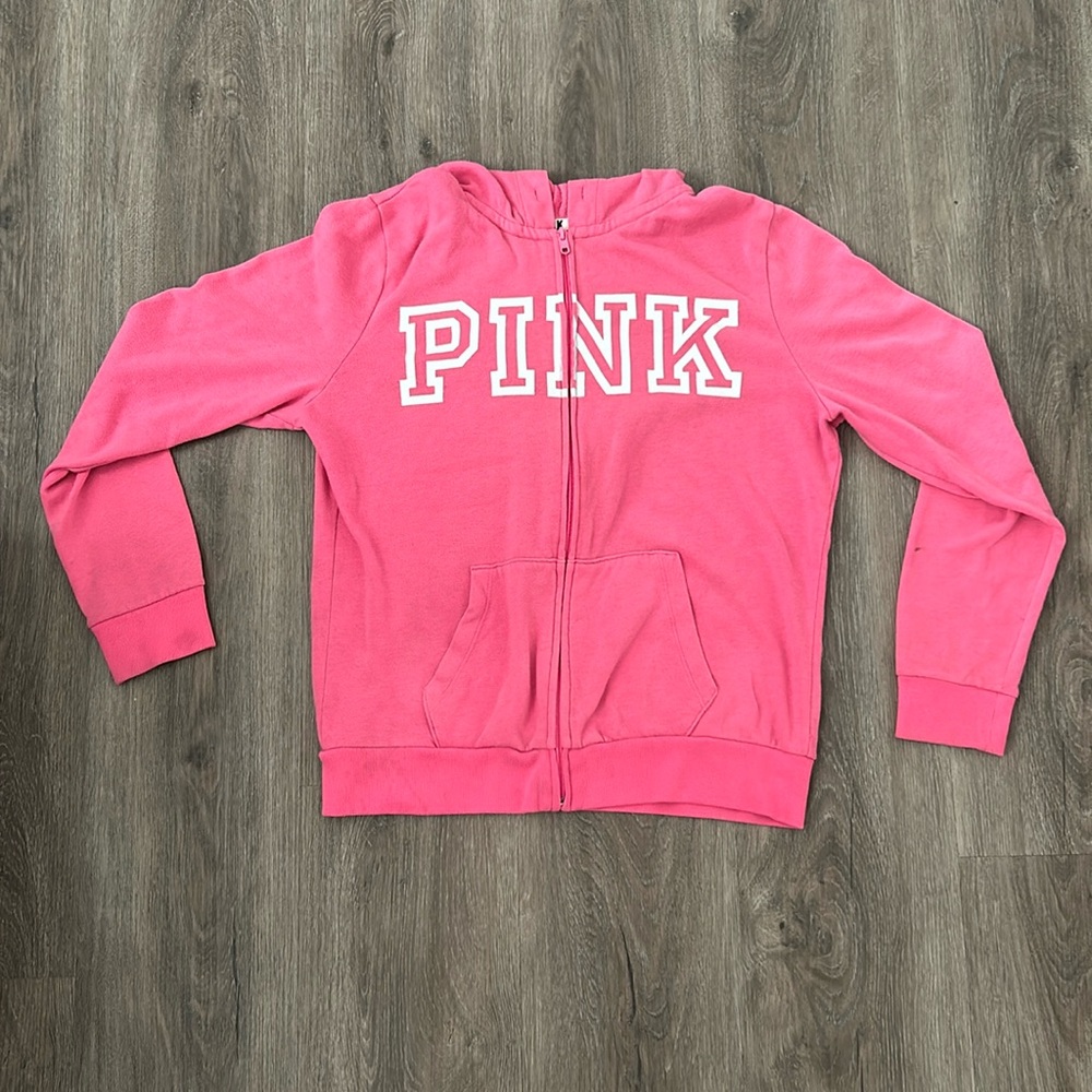 PINK zip up hoodie size (s)
